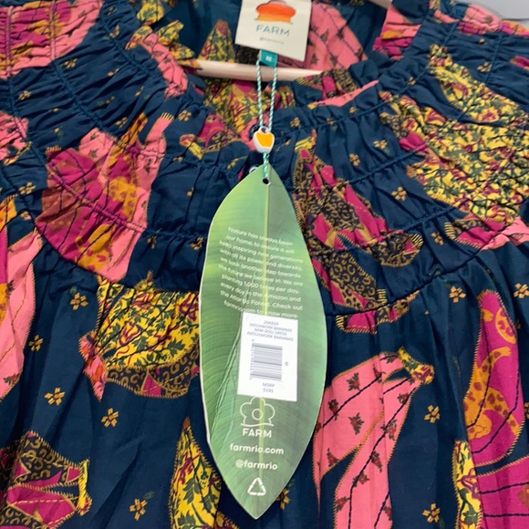 NWT! FARM RIO Patchwork Bananas Babydoll Dress - Size Medium - Picture 10 of 10